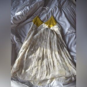 Yellowbell White Crochet Boho Sparkle Halter Top